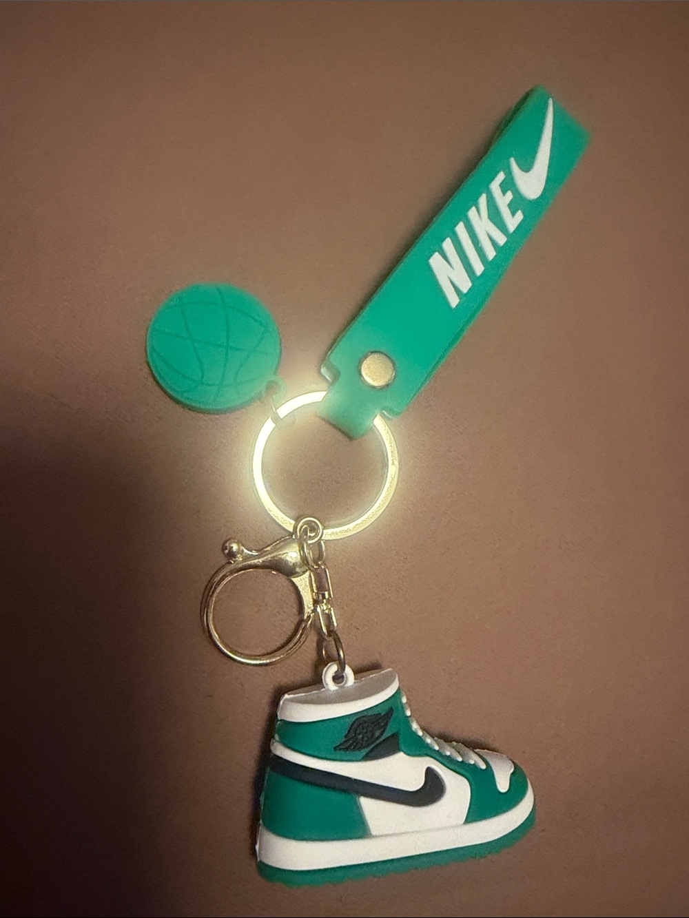 Nike Green & White Sneaker Keychain